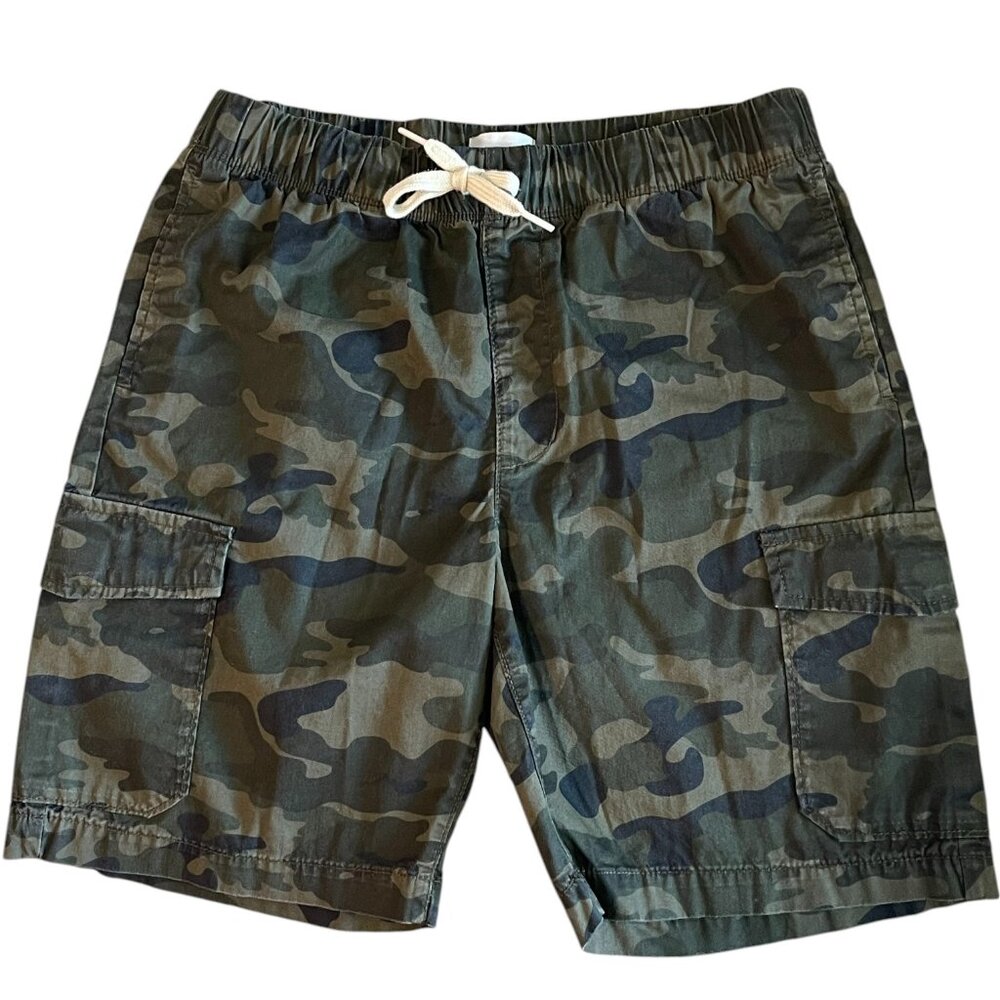 OLD NAVY Boys Above Knee Cargo Jogger Shorts Color: Olive Camo Size:L 10-12 NWOT